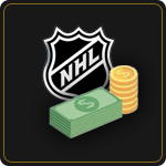 NHL Logo with Money and Coins Stacked