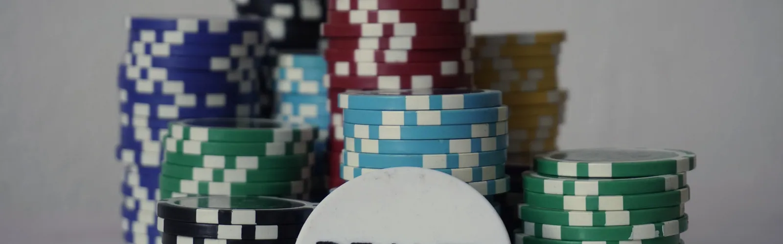 Stacks of casino chips at the table