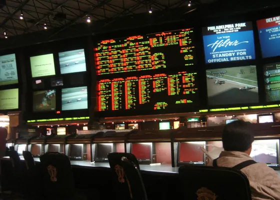 The odds board at a sportsbook, priced and re-priced through the day.